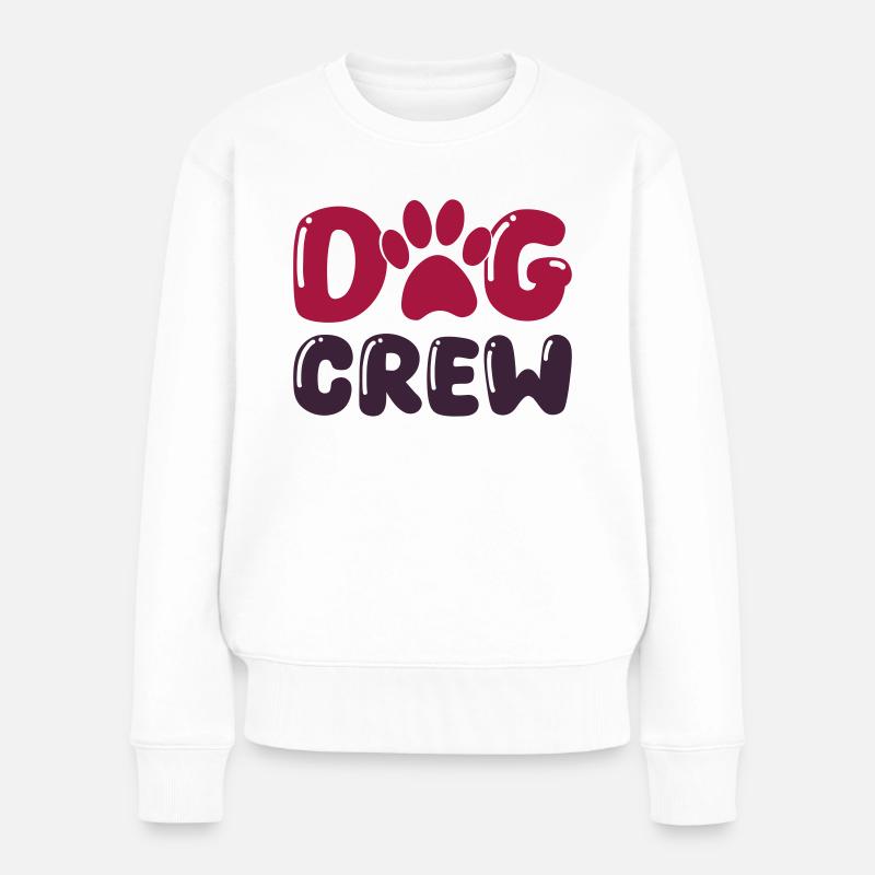 dog pfote crew 01 - Frauen Premium Bio Pullover - Weiß
