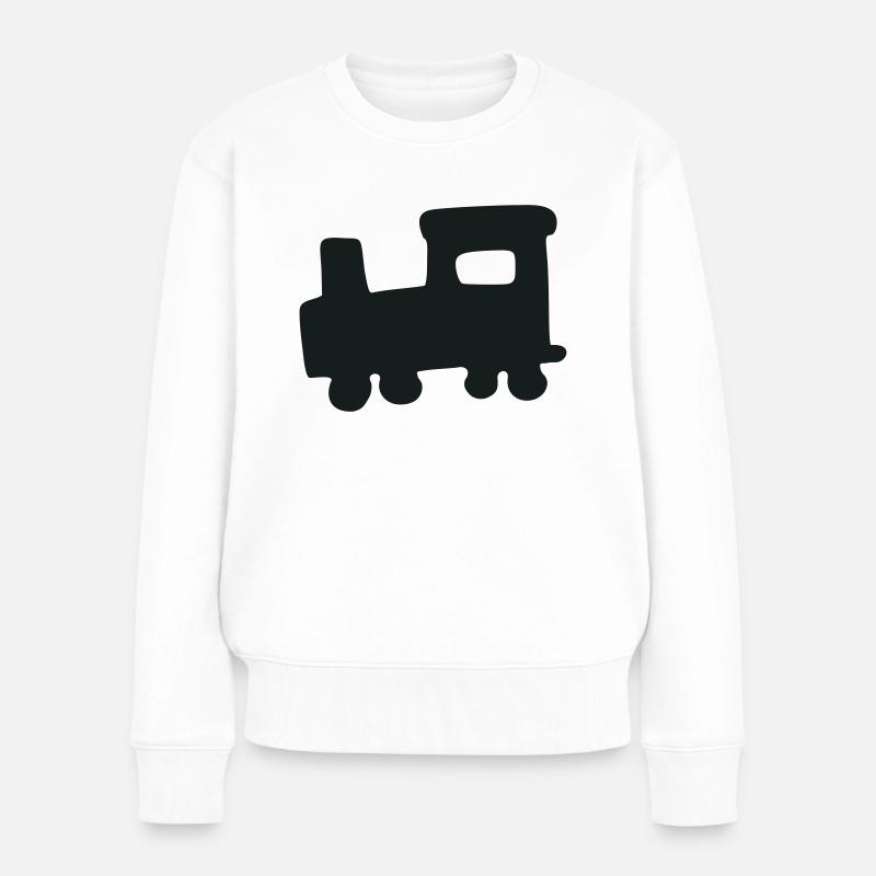 Zug - Lokomotive - Lok - Frauen Premium Bio Pullover - Weiß