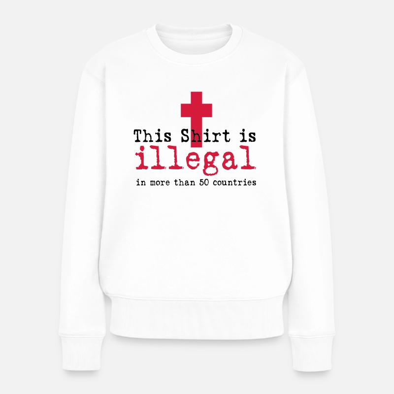ILLEGAL - Frauen Premium Bio Pullover - Weiß