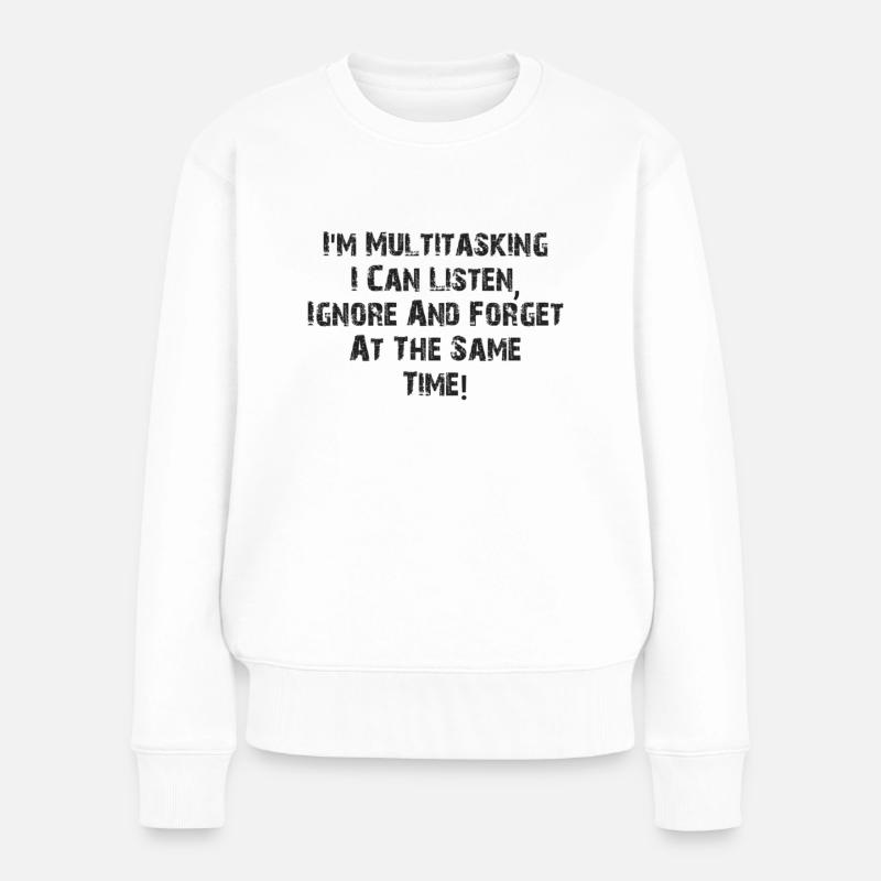 ADHS-Multitasking - Frauen Premium Bio Pullover - Weiß