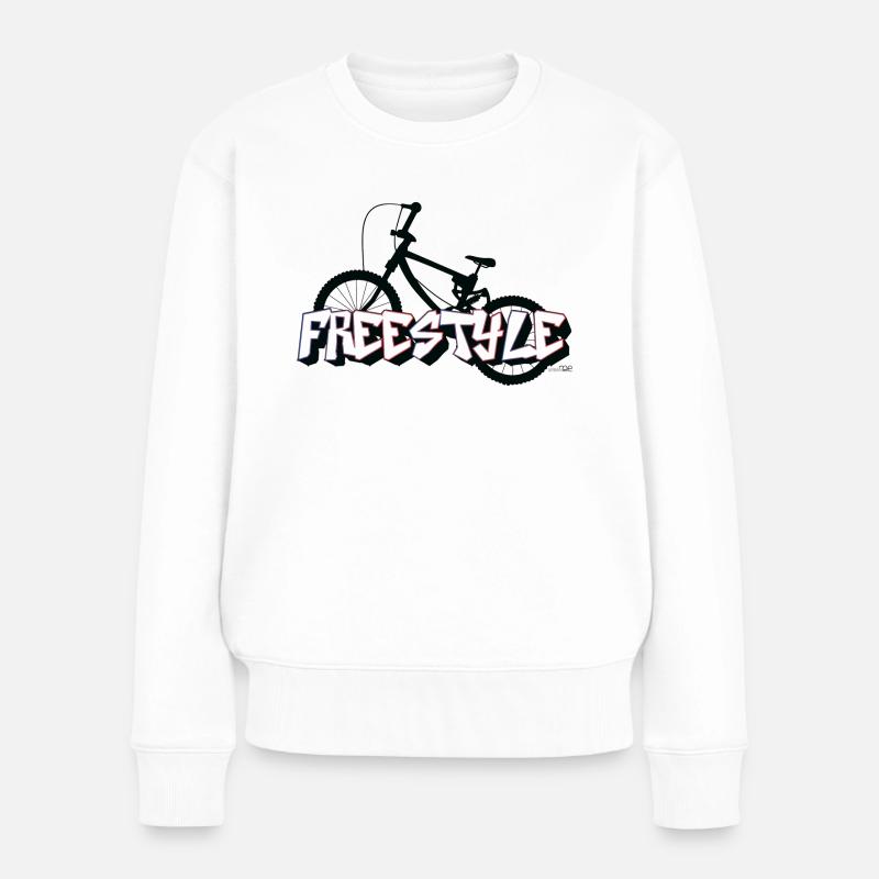 Bicyclette Bmx - Freestyle Urbaninme - Frauen Premium Bio Pullover - Weiß