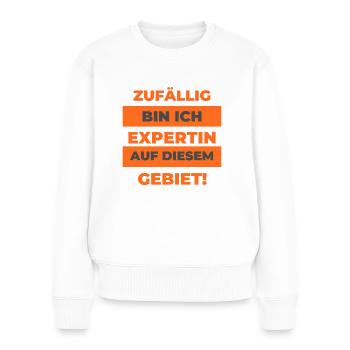 Expertin - Frauen Premium Bio Pullover - Weiß - Vorne - Julia (174cm)