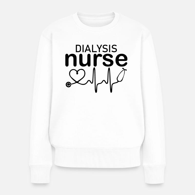 Nurse Krankenschwester Corona - Frauen Premium Bio Pullover - Weiß