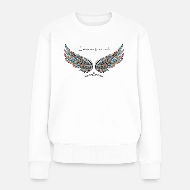 Ich bin eine freie Seele - Frauen Premium Bio Pullover - Weiß