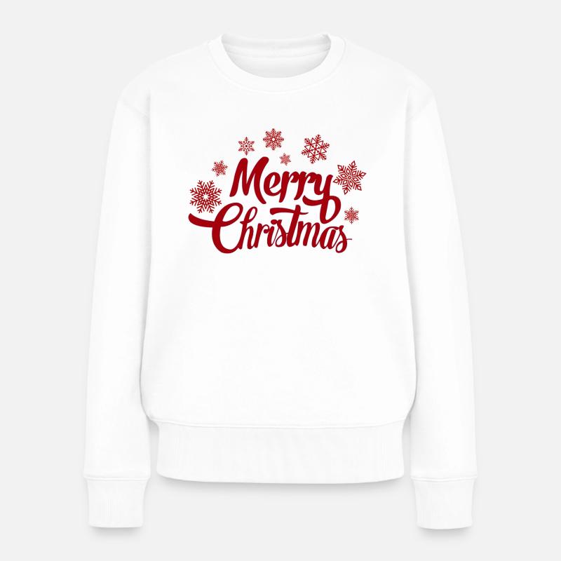 Merry Christmas - Frauen Premium Bio Pullover - Weiß