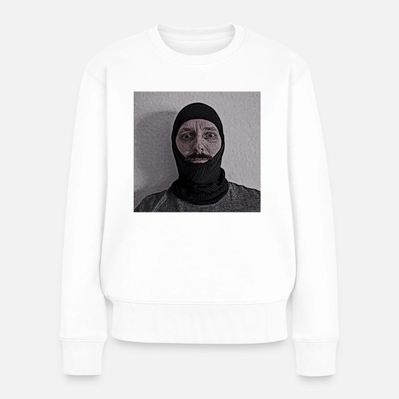 Taktischer Schnurrbart - Frauen Premium Bio Pullover - Weiß