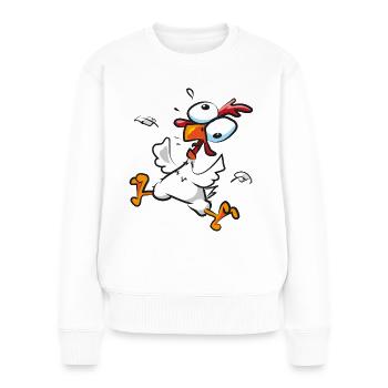Crazy Chicken - Women's Premium Organic Jumper - white - Front - Julia (174cm)
