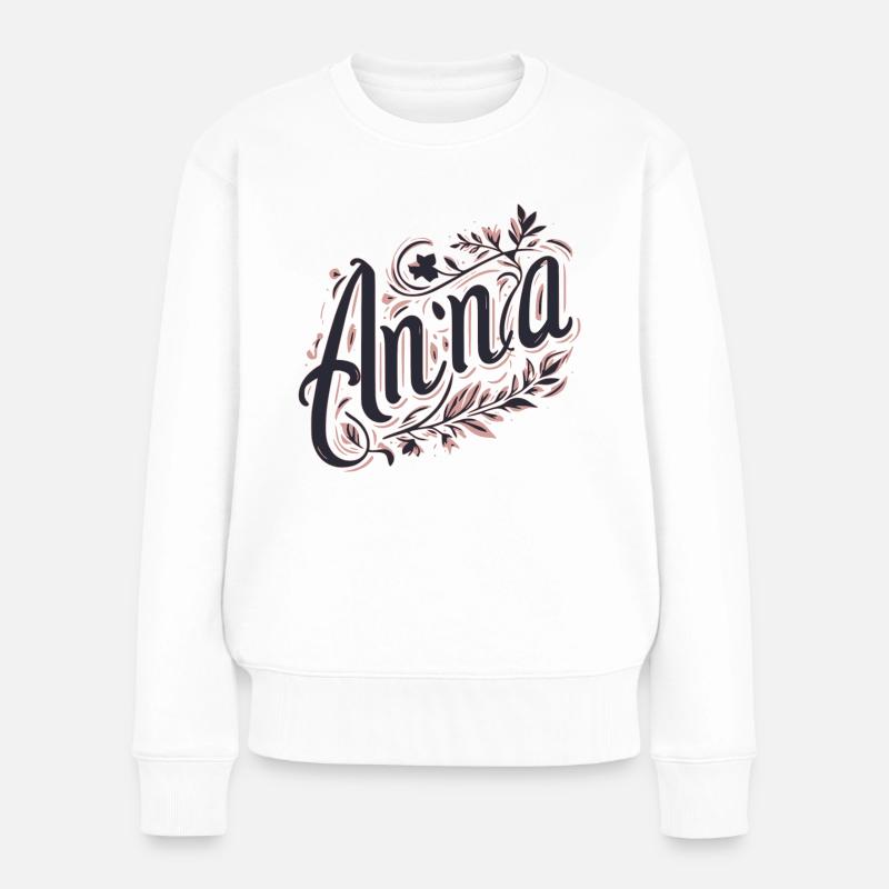 Anna Nom Floral - Pull Premium bio Femme - blanc