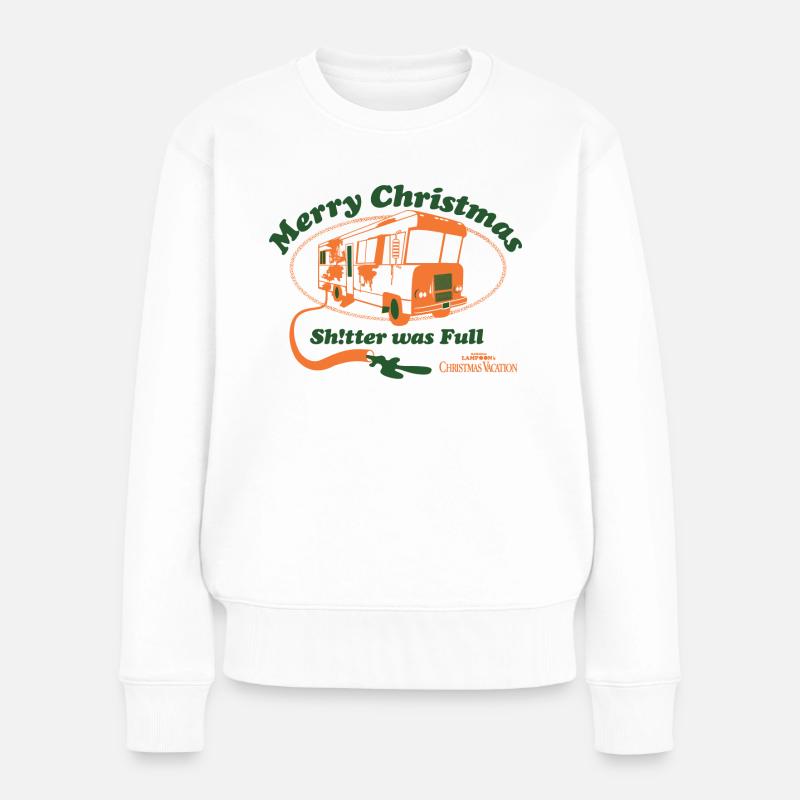 Nice præsenterer Shitter var fuld sjovt design - Premium økologisk sweatshirt til kvinder - hvid