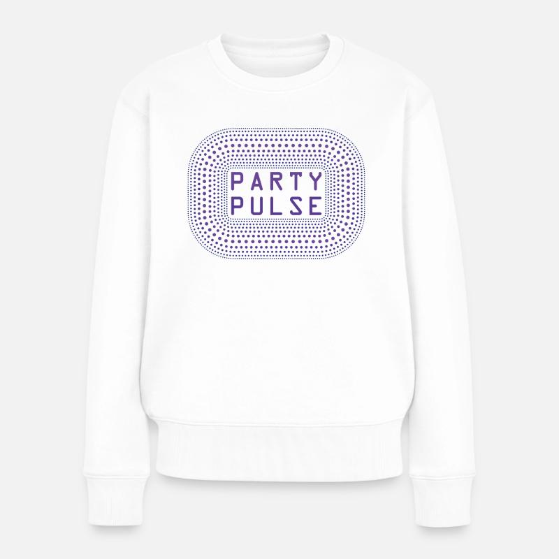 Pulse der Party - Frauen Premium Bio Pullover - Weiß