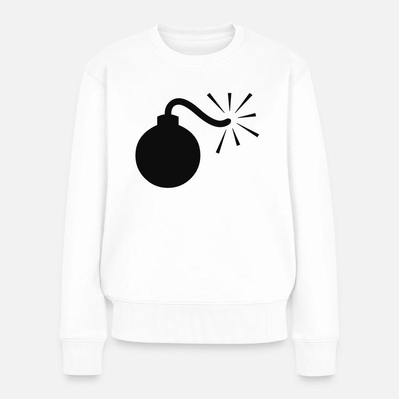 "Mac Bomb" - Frauen Premium Bio Pullover - Weiß