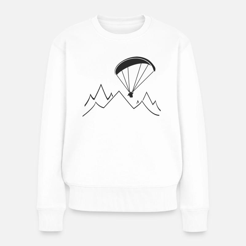 paragliding mountain Geschenk - Frauen Premium Bio Pullover - Weiß