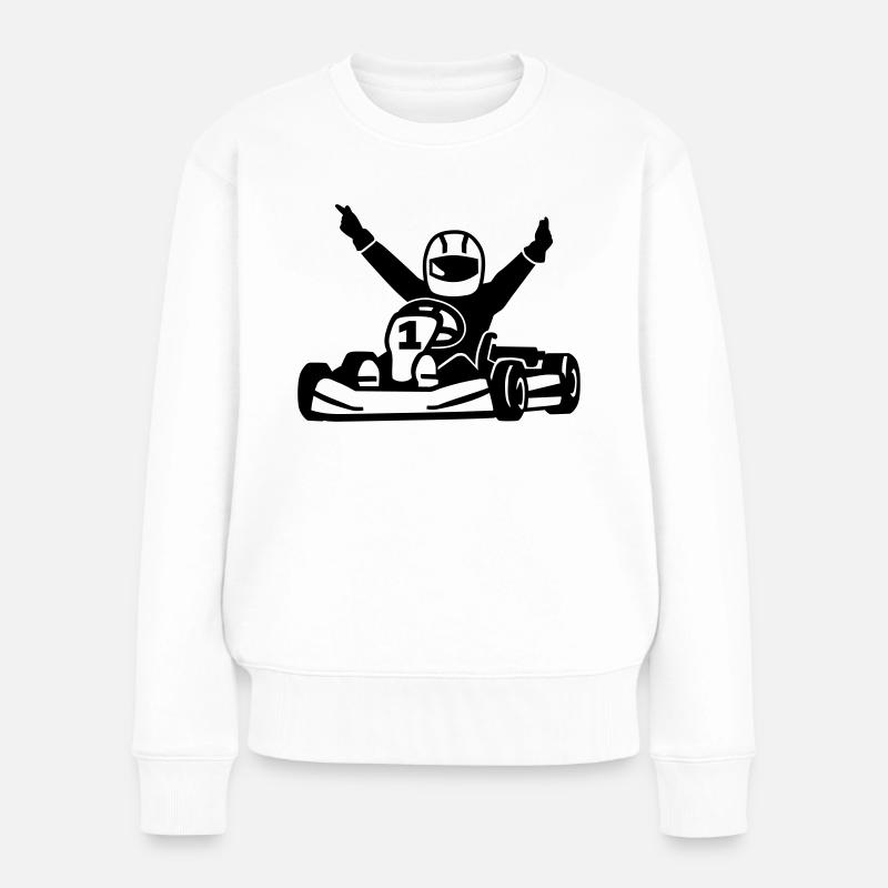 Kart - Frauen Premium Bio Pullover - Weiß