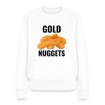 Chicken Nuggets Fast Food Lustiger Spruch - Frauen Premium Bio Pullover - Weiß - Vorne - Julia (174cm)