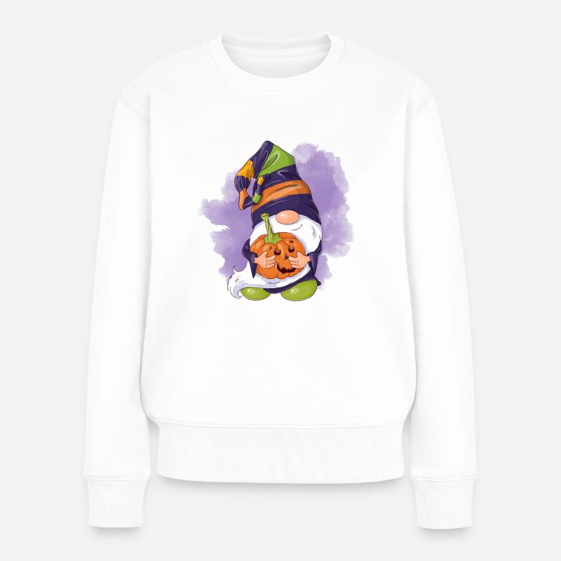 Halloween-Wichtel - Frauen Premium Bio Pullover - Weiß