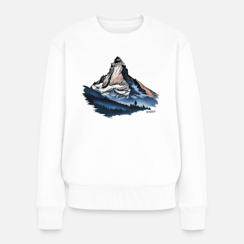 Matterhorn Schweiz - Andenken Souvenirs Geschenke - Frauen Premium Bio Pullover - Weiß