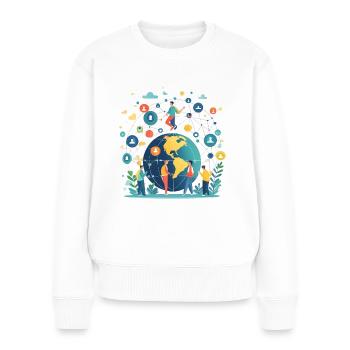Social Media and Online Networks - Women's Premium Organic Jumper - white - Front - Julia (174cm)