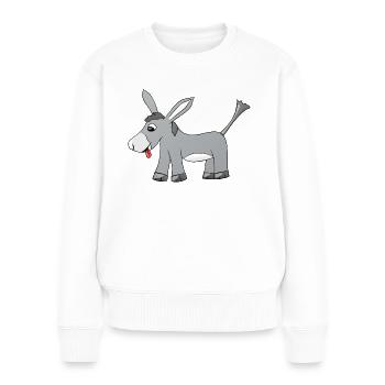 Esel - Frauen Premium Bio Pullover - Weiß - Vorne - Julia (174cm)