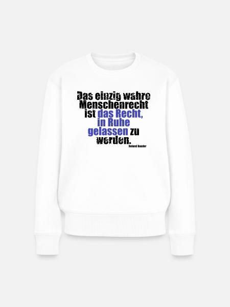 Menschenrecht Baader Zita - Frauen Premium Bio Pullover - Weiß