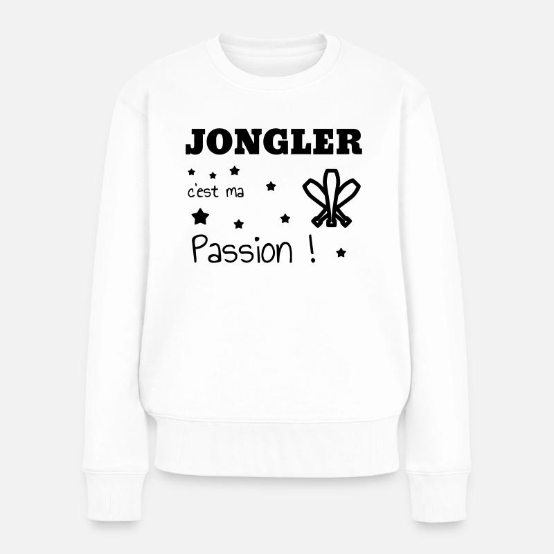 Jongleur / Jonglieren / Jongleurin / Zirkus - Frauen Premium Bio Pullover - Weiß