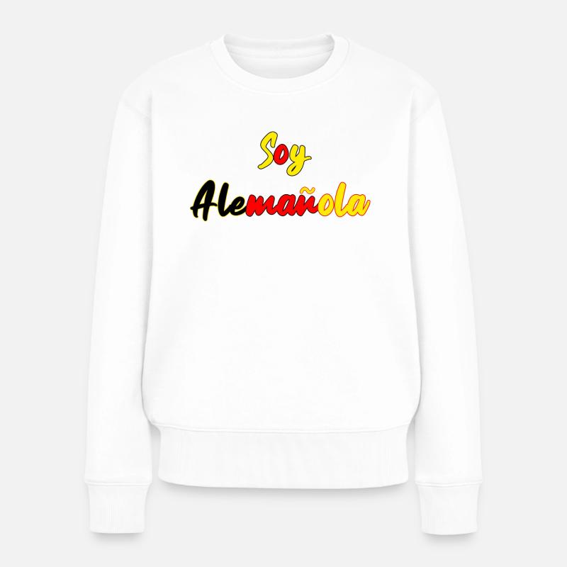 Deutsch-Spanierin Spanisch spanisch Geschenk - Frauen Premium Bio Pullover - Weiß