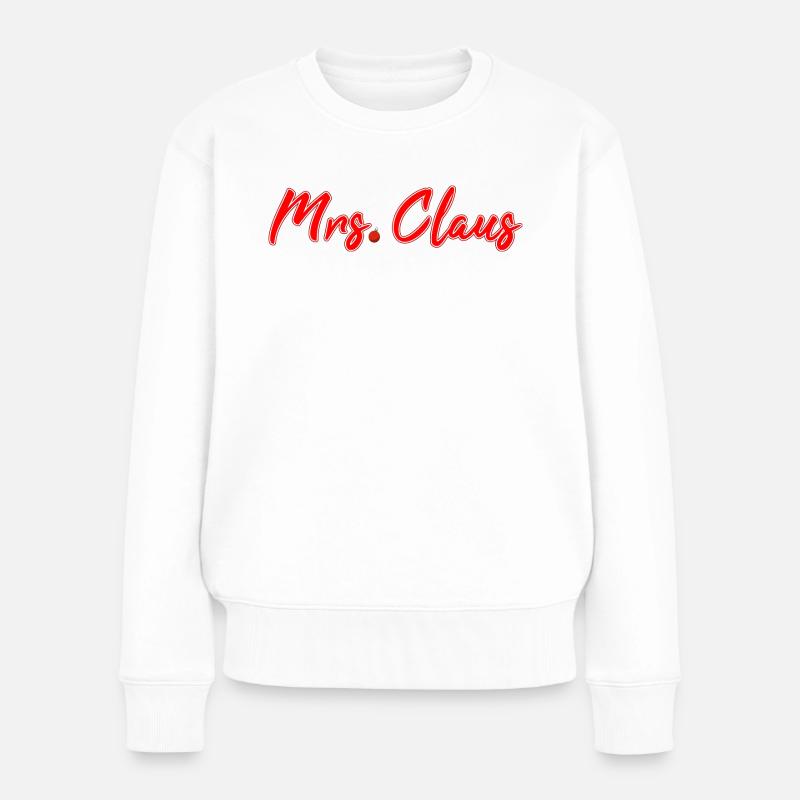 Mrs Claus rot - Frauen Premium Bio Pullover - Weiß