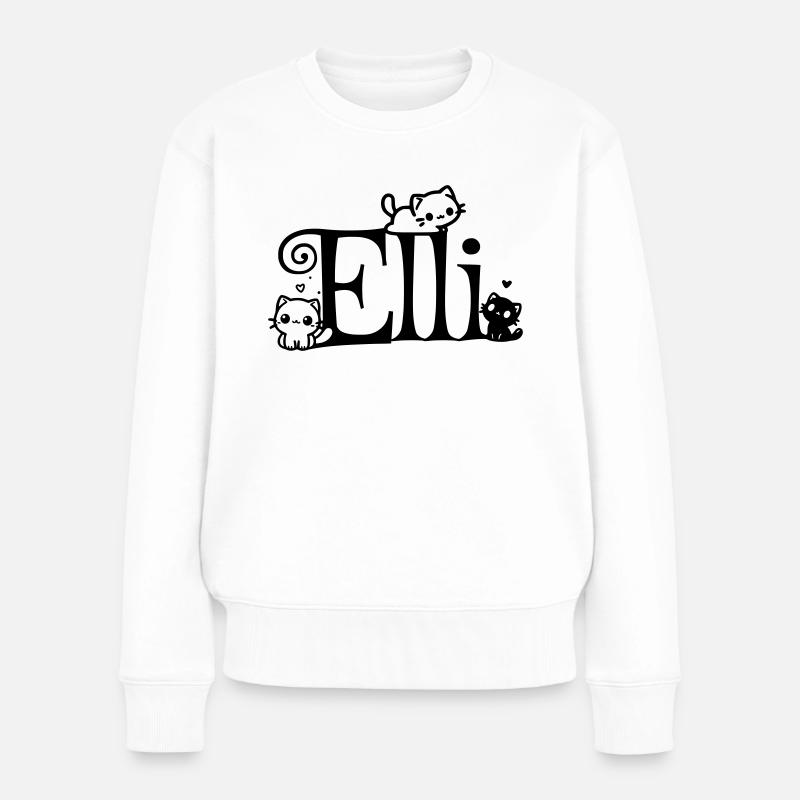 Elli Name Vorname Kätzchenname - Frauen Premium Bio Pullover - Weiß