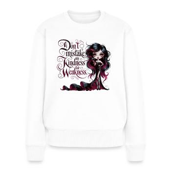 Don't be fooled – Gothic Diva with Wine - Women's Premium Organic Jumper - white - Front - Julia (174cm)