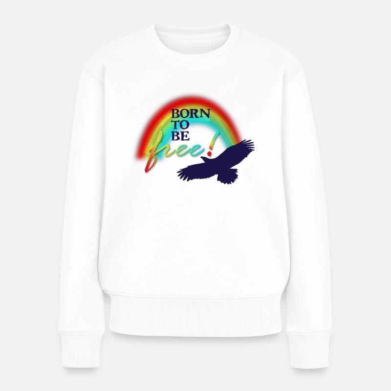 Né pour être libre - Pull Premium bio Femme - blanc