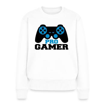 Pro Gamer Logo - Pull Premium bio Femme - blanc - Devant - Julia (174cm)