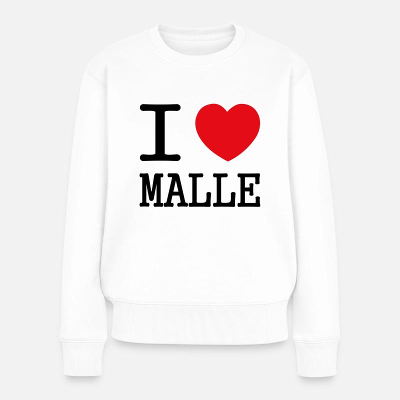 I love Malle - Frauen Premium Bio Pullover - Weiß