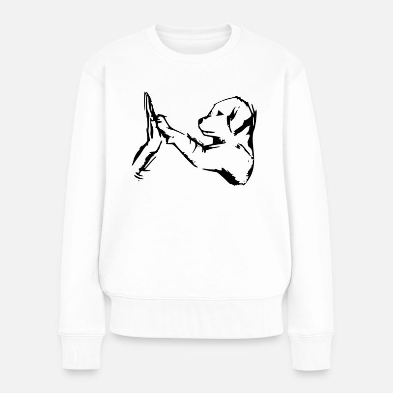 hund gibt 5 - high five - Frauen Premium Bio Pullover - Weiß