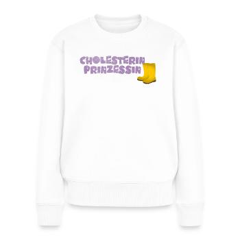 Cholesterin Prinzessin - Frauen Premium Bio Pullover - Weiß - Vorne - Julia (174cm)