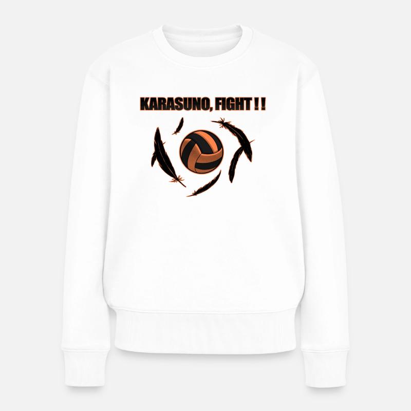 HKY II: Karasuno fight - Frauen Premium Bio Pullover - Weiß