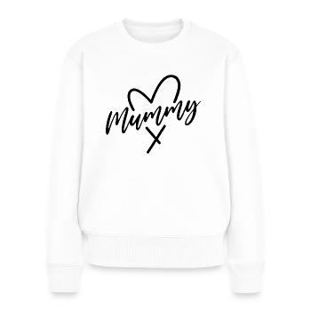 Mama Herz - Frauen Premium Bio Pullover - Weiß - Vorne - Julia (174cm)