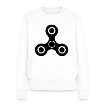fidget spinner - Frauen Premium Bio Pullover - Weiß - Vorne - Julia (174cm)