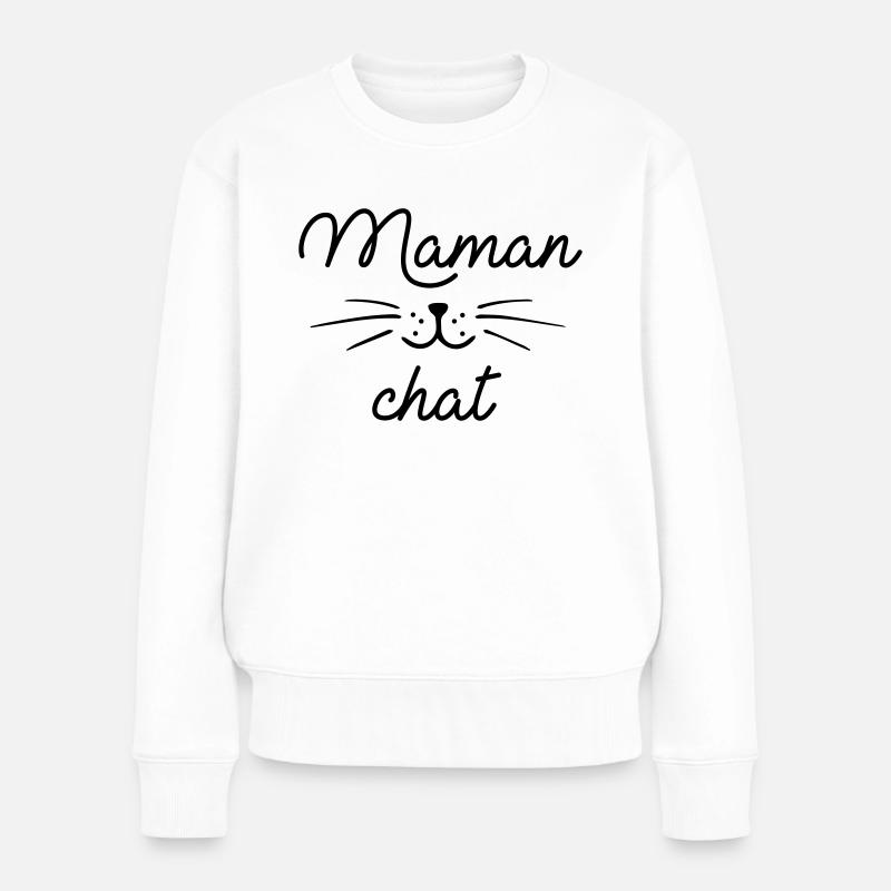 Maman chat - Pull Premium bio Femme - blanc