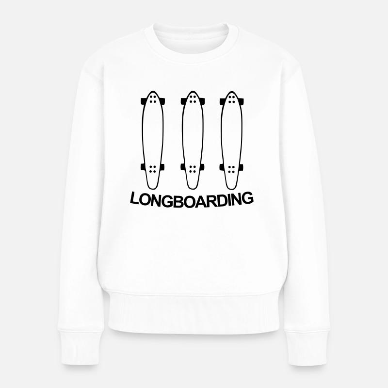 Longboard,longboarder,longboarding,skateboard,skat - Frauen Premium Bio Pullover - Weiß