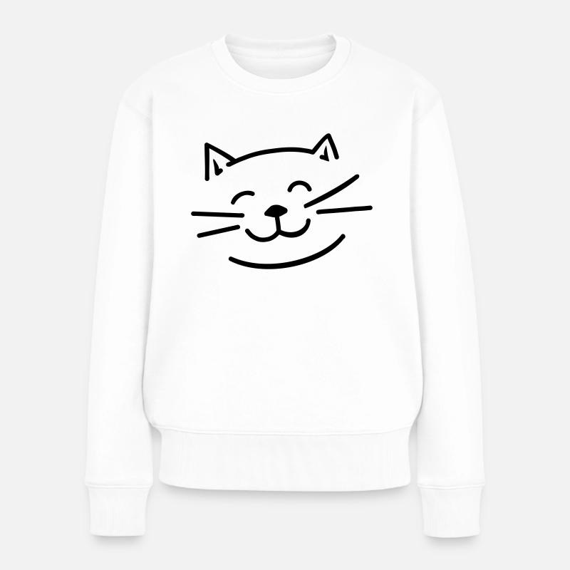 Katze - Frauen Premium Bio Pullover - Weiß