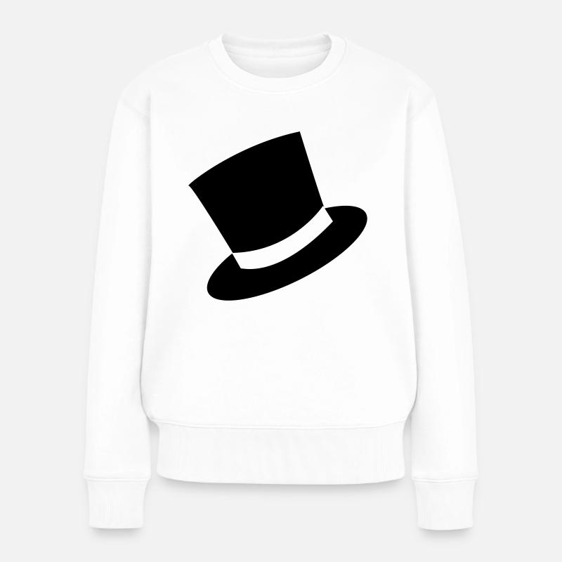 zylinder - Frauen Premium Bio Pullover - Weiß