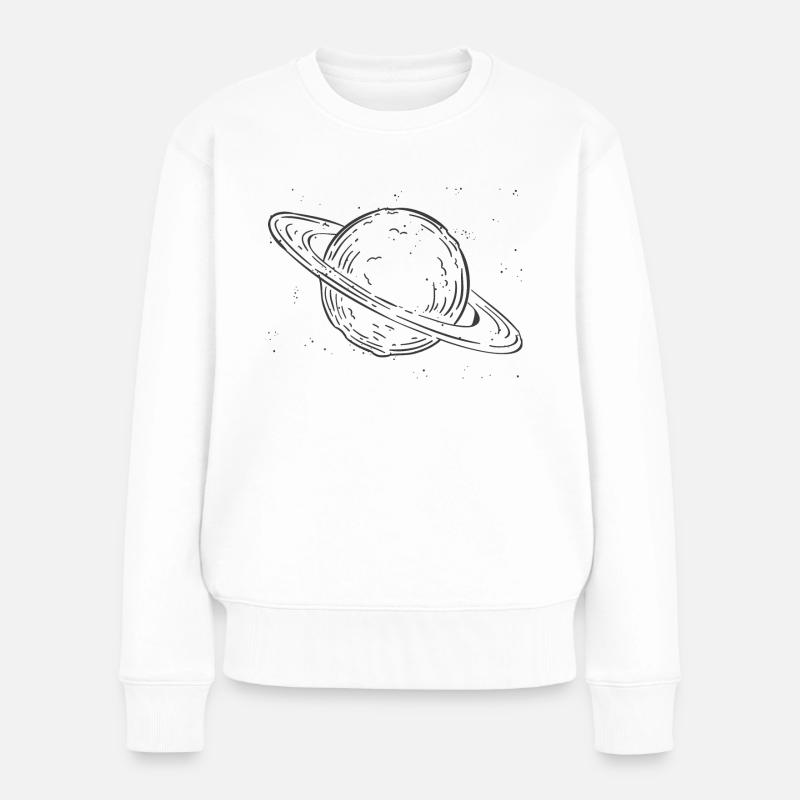 Saturn - Frauen Premium Bio Pullover - Weiß