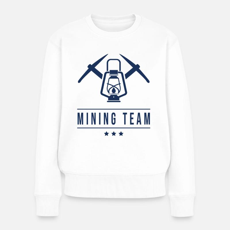 Mines équipe mineur mine bargarbeiter - Pull Premium bio Femme - blanc
