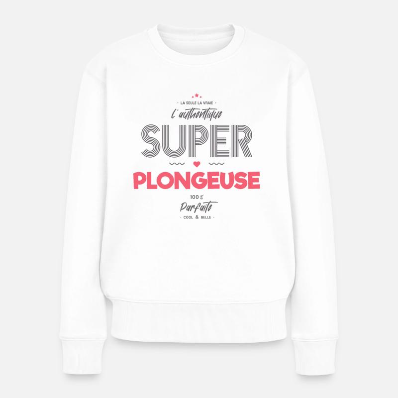 L authentique super plongeuse - Pull Premium bio Femme - blanc