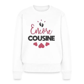 Encore cousine - Pull Premium bio Femme - blanc - Devant - Julia (174cm)