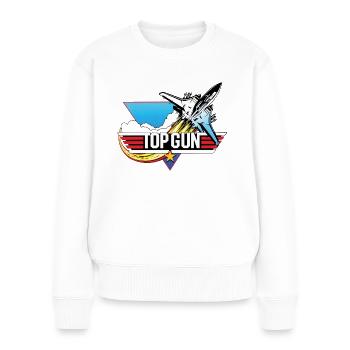 Top Gun Jet De Chasse Logo - Pull Premium bio Femme - blanc - Devant - Julia (174cm)
