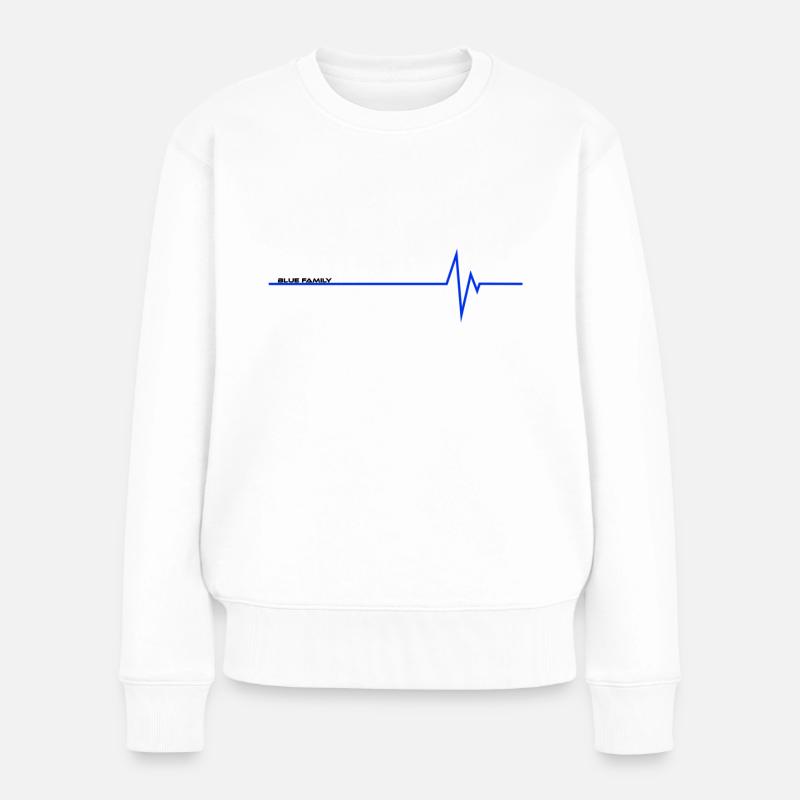 blue family schwarz - Frauen Premium Bio Pullover - Weiß