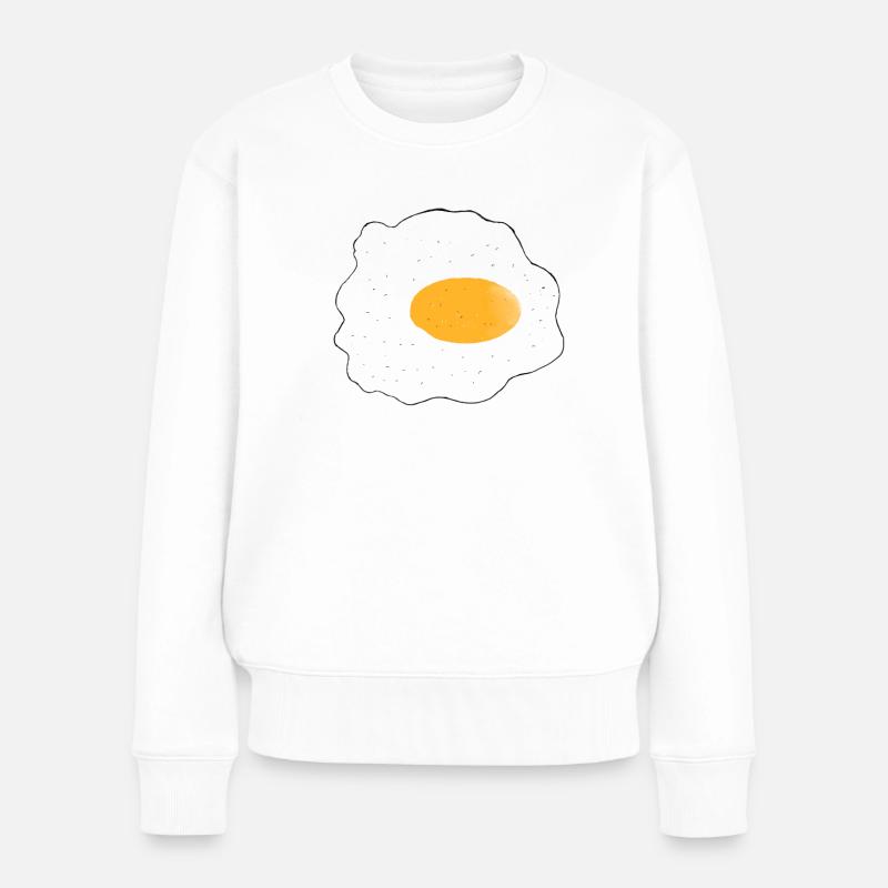 Spiegelei - Frauen Premium Bio Pullover - Weiß