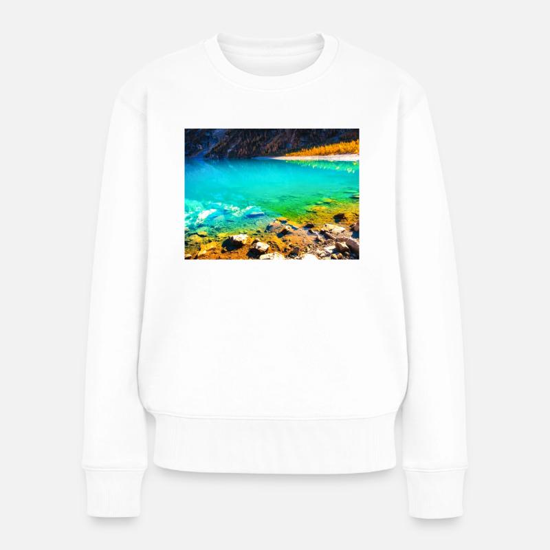 HERBST SEE - Frauen Premium Bio Pullover - Weiß