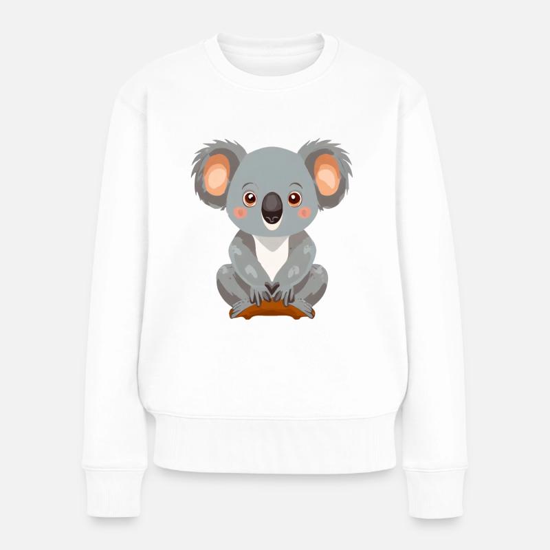 Koala - Frauen Premium Bio Pullover - Weiß