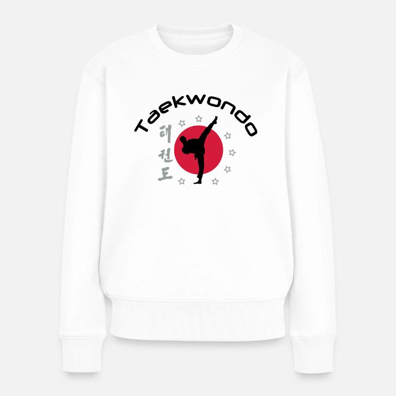 taekwondo_3 - Frauen Premium Bio Pullover - Weiß